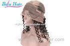 Deep Curl Natural Black / Blonde Human Hair Lace Front Wigs With Small Cap