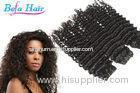 Healthy Black / Copper Red / Purple Grade 6a Virgin Hair Deep Curl Brazilian Hair Weft