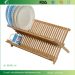 Bamboo Scissor Style Folding Dish Rack Plate Flatware Holder Set