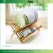 Bamboo Scissor Style Folding Dish Rack Plate Flatware Holder Set