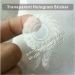 custom shiny transparent clear round hologram stickers