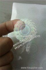 Custom make one time use 2D&3D transparent hologram stickers