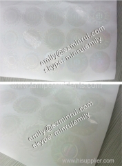 Custom make one time use 2D&3D transparent hologram stickers