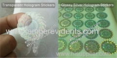 Custom make one time use 2D&3D transparent hologram stickers