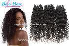 Natural Black Tangle Free Mongolian Curly Hair Extensions Grade 7A Virgin Hair