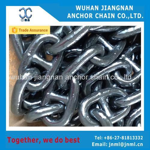 U2 U3 steel black paint high strength welded stud link anchor chain (skype: qizhou2008)