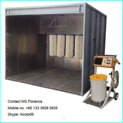 Electrostatic tribo powder coating booth