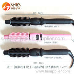 Instant heat protein professional handle can rotate brush iron best hair brush curling iron SY-919