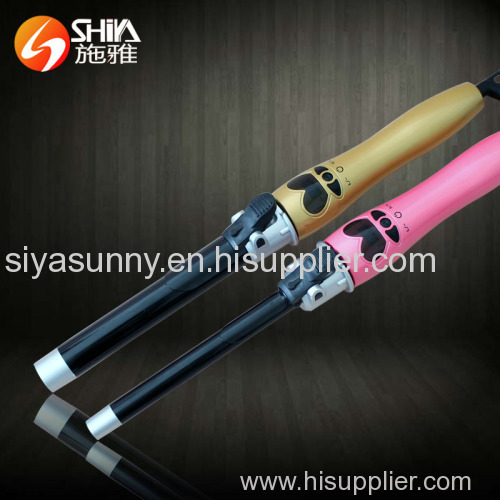 pretty cute LCD magic electric rotary electric hair curler curling iron from china