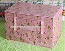 Customized Foldable Lamination Non Woven Storage Bins , Pink / Yellow / Blue