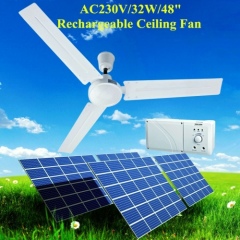 Rechargeable Solar Ceiling Fan Operated by AC power and 12V Battery