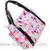 Portable Colorful Polyester Tote Bags With Leather Handle Custom Made