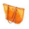 Transparent Ladies Tote Bags Clear PVC Handbags , Orange / Red / Blue