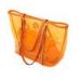 Transparent Ladies Tote Bags Clear PVC Handbags , Orange / Red / Blue