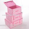 Large Pink Essential Household Non Woven Storage Boxes with Lid for Clothing