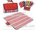 Red Stripes Outside Foldable Picnic Blanket for Camping , Travel , Promotional