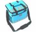 600D Polyester Strips Insulated Picnic Bag with Tote Handle , Blue / Green