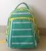 OEM ODM Green White Polyester Striped Backpacks with Laptop Pocket