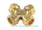 Air Fuel 1/8 NPT Straight Tap Connector 4 Way CrossBrass Female Pipe Fitting