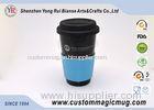 Promotional Gift Porcelain CeramicMug With Silicone Lid , Starbuck Travel Mug