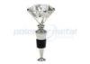 4-1/4&quot; Custom Metal Hardware , Polished Chrome Zinc Alloy Diamond Wine Stopper