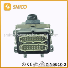 Industrial heavy duty multipole connector HE-048 male and female similar Harting 09330242611 09330242711