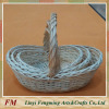 Grey camping wicker flower basket