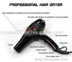 Newest and Professional hair salon equipment 2200W black hair dryer Low Noise Electric New blow dryer