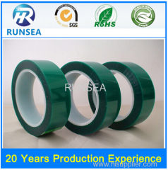 Heat resistant silicone adhesive PET film green polyester tape