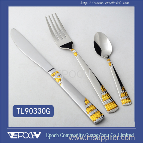 Chrismas gift Royal gold plated 304 stainless steel cutlery set