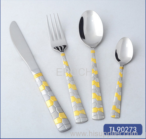 Chrismas gift gold plated 304 stainless steel cutlery set