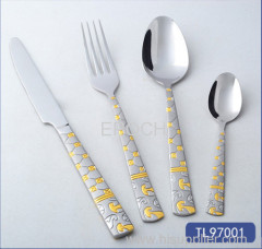 Chrismas gift 72pcs cutlery set gold plated