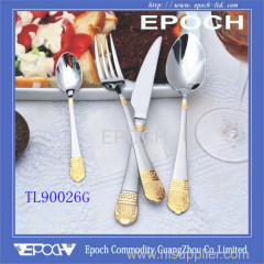 Chrismas gift gold plated stainless steel flatware