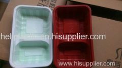 plastic food tray PP material with 2 compatment