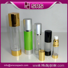 China Pressed Airless Bottle Ruond Shape 15ml 30ml 50ml Acrylic Cosmetic airless Bottle