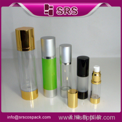 China Pressed Airless Bottle Ruond Shape 15ml 30ml 50ml Acrylic Cosmetic airless Bottle