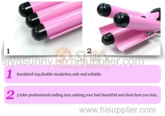 LCD three barrel magic styler hair curler with hair curling irons waver styler