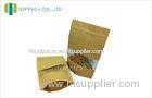 Clear Window brown paper coffee bags Ziplock Closed / kraft bags with window