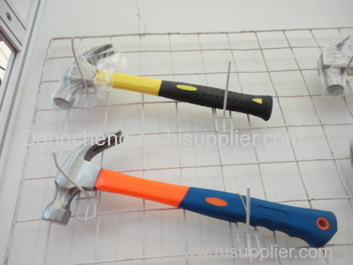 High carbon steel claw hammer with plastic handle