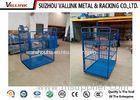 3 Sides Folding Logistics Trolleys For Supermarket / Steel Wire Rolling Cart