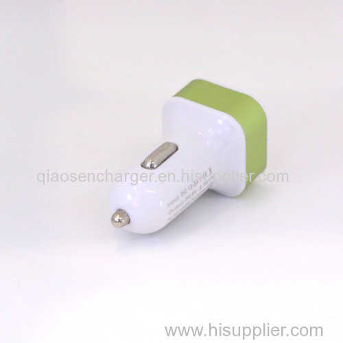 Most summer hot sale 5V 3.1A car charger for cellphone,pure material car charger
