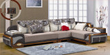African Leather and Fabric Sofa