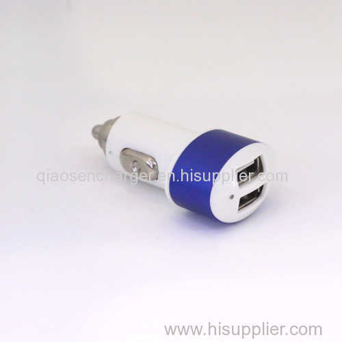 New design car charger 5V 3.1A ellipse car charger for cellphone