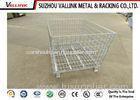 Collapsible Cold Rolled Steel Wire Mesh Container / Metal Cages For Storage