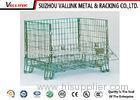 Galvanized Steel Display Sliver Wire Mesh Container Foldable For Transport / Worksite