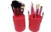 Round Bag Package Face Makeup Brushes Set 12pcs of Synthetic Hair