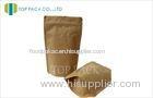 Stand Up Coffee Kraft Paper Packaging , Kraft Zip Bags Food Grade 250gram