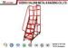 Detachable Red Powder Coated Mobile Platform Ladder With Handrail / Guardrail