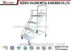 Library 4 Step Movable Platform Ladders With Rail , Industrial Platform Step Ladders