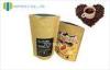 Kraft Paper Coffee Packaging Bags Aluminum Foil Lined Zipper With Valve